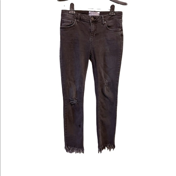 Free People Great Heights Distressed Raw Edge Frayed Busted Knee Skinny Jeans - Picture 8 of 9